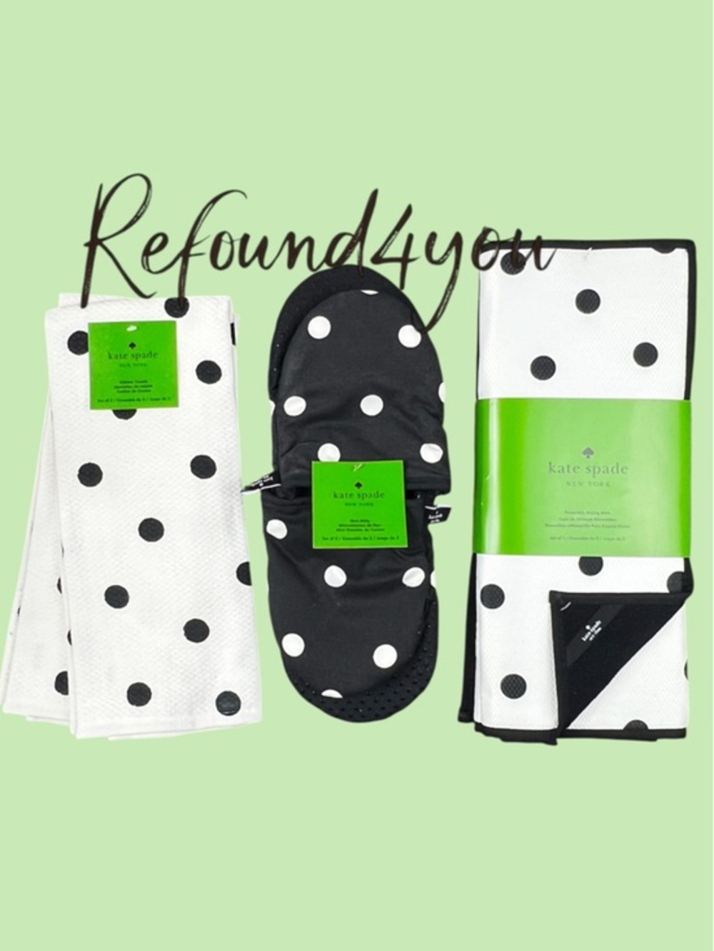kate spade - ‘Deco Dot - 3 piece kitchen bundle’ NWT.